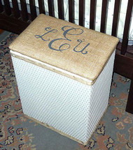 Stenciled Burlap Laundry Hamper